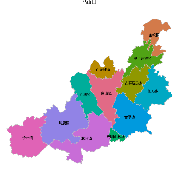 马山县乡镇地图shp数据WGS84坐标系.shp