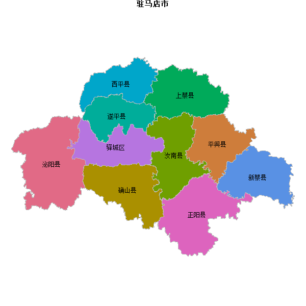 驻马店市地图shp数据WGS84坐标系.shp