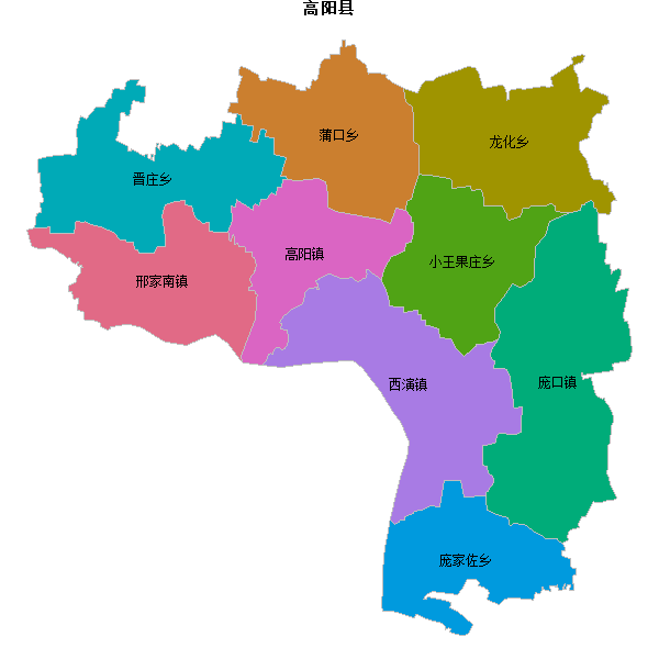 高阳县乡镇地图shp数据WGS84坐标系.shp