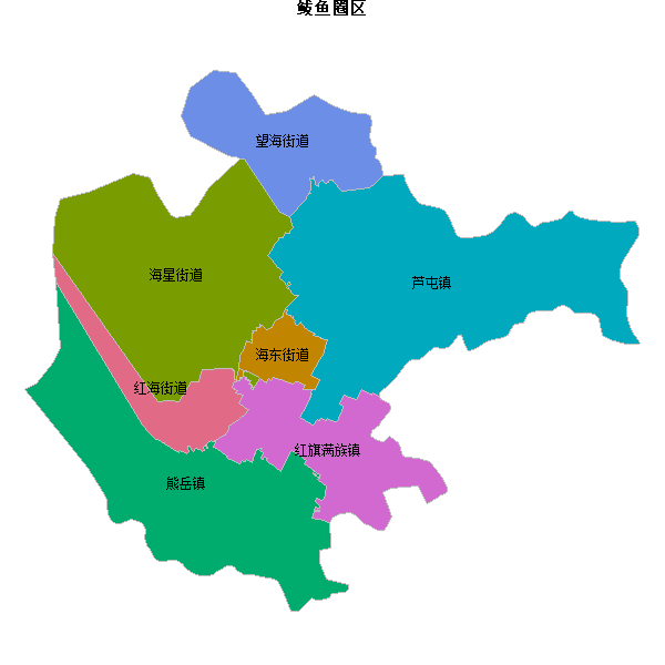 鲅鱼圈区乡镇地图shp数据WGS84坐标系.shp