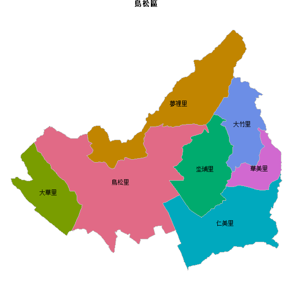 鳥松區乡镇地图shp数据WGS84坐标系.shp