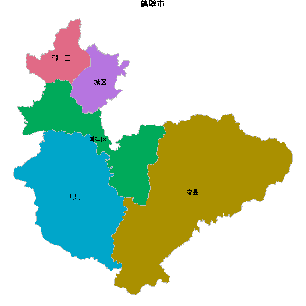 鹤壁市地图shp数据WGS84坐标系.shp