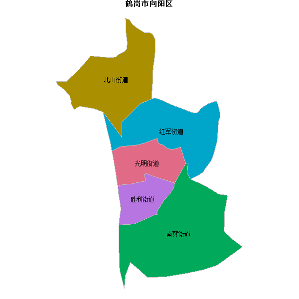 鹤岗市向阳区乡镇地图shp数据WGS84坐标系.shp