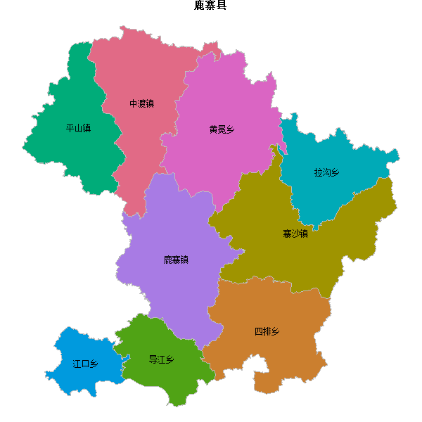 鹿寨县乡镇地图shp数据WGS84坐标系.shp