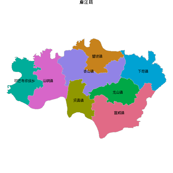 麻江县乡镇地图shp数据WGS84坐标系.shp