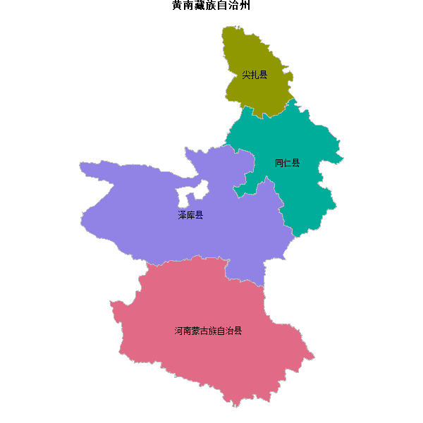 黄南藏族自治州地图shp数据WGS84坐标系.shp