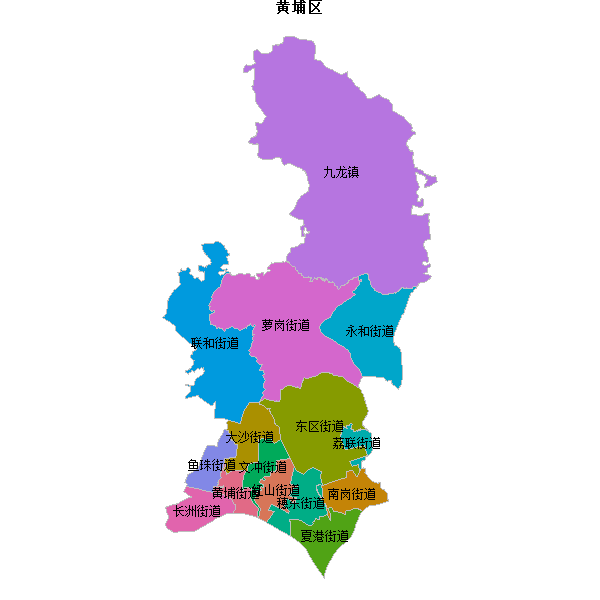 黄埔区乡镇地图shp数据WGS84坐标系.shp