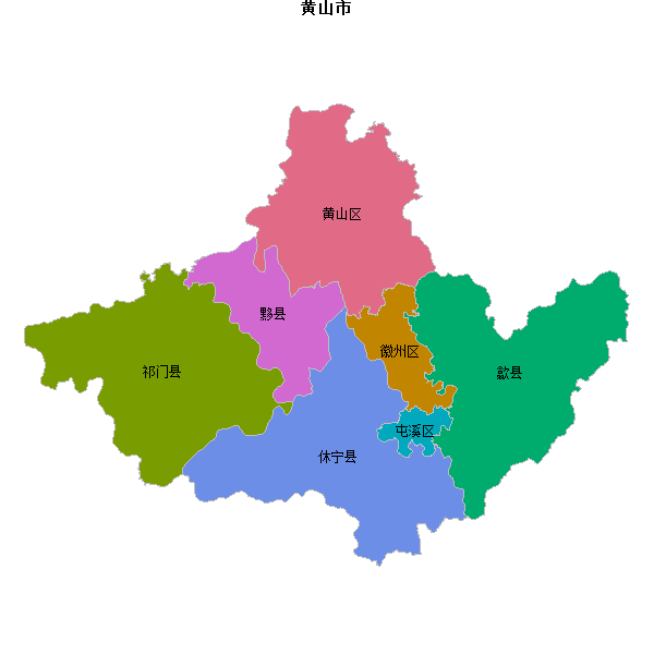 黄山市地图shp数据WGS84坐标系.shp
