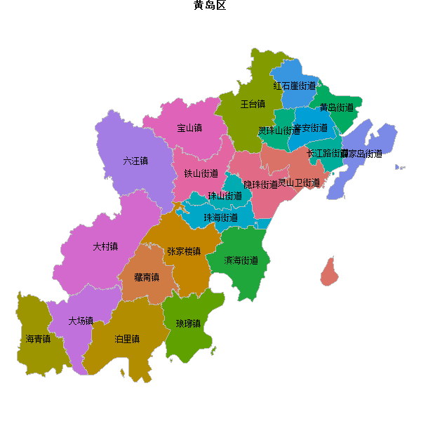 黄岛区乡镇地图shp数据WGS84坐标系.shp