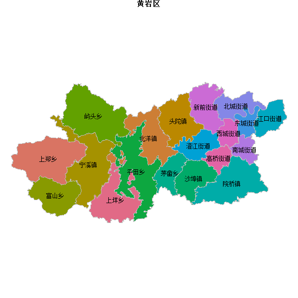 黄岩区乡镇地图shp数据WGS84坐标系.shp