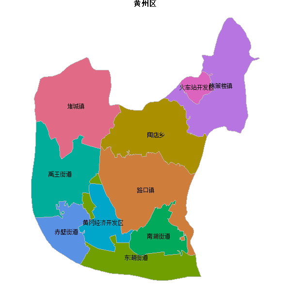 黄州区乡镇地图shp数据WGS84坐标系.shp