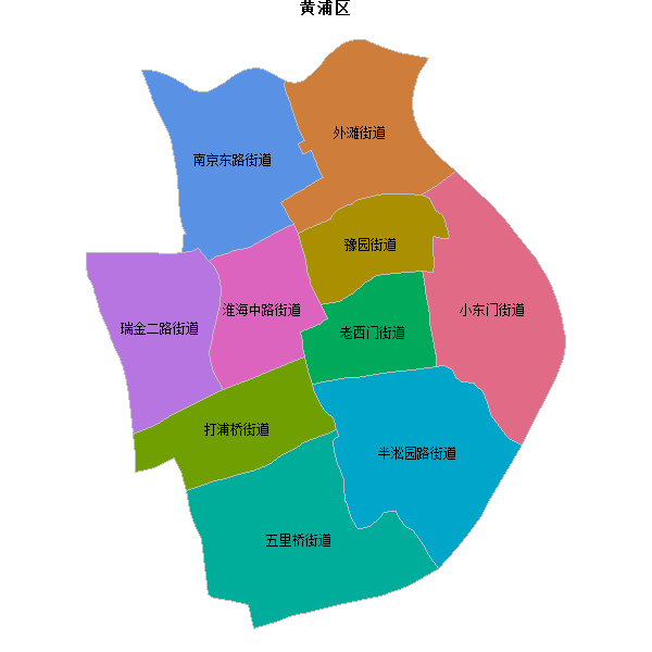 黄浦区乡镇地图shp数据WGS84坐标系.shp