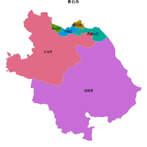 黄石市地图shp数据WGS84坐标系.shp