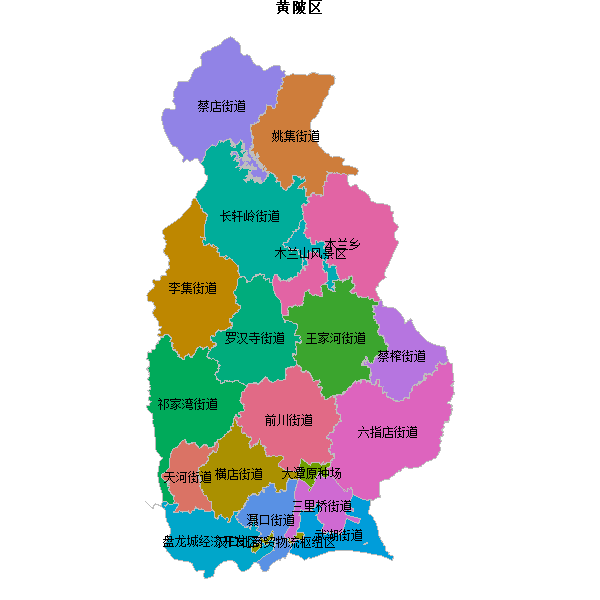 黄陂区乡镇地图DWG数据WGS84坐标系.DWG