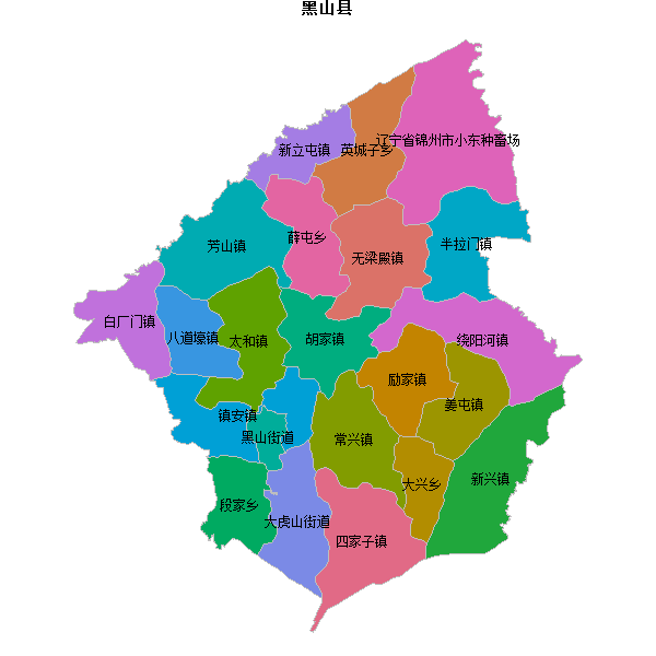 黑山县乡镇地图KML数据WGS84坐标系.KML