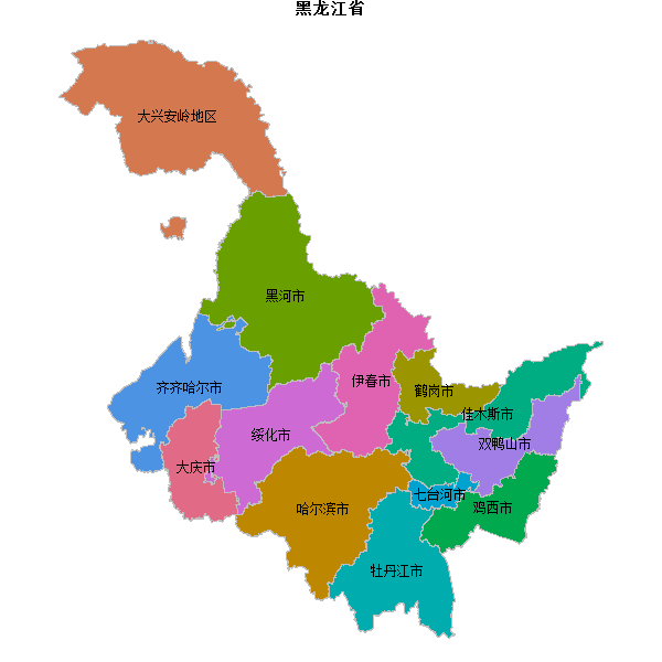 黑龙江省地图shp数据WGS84坐标系.shp