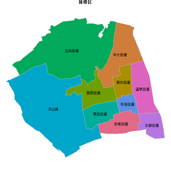 鼓楼区乡镇地图shp数据WGS84坐标系.shp