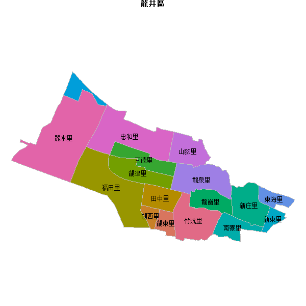 龍井區乡镇地图shp数据WGS84坐标系.shp