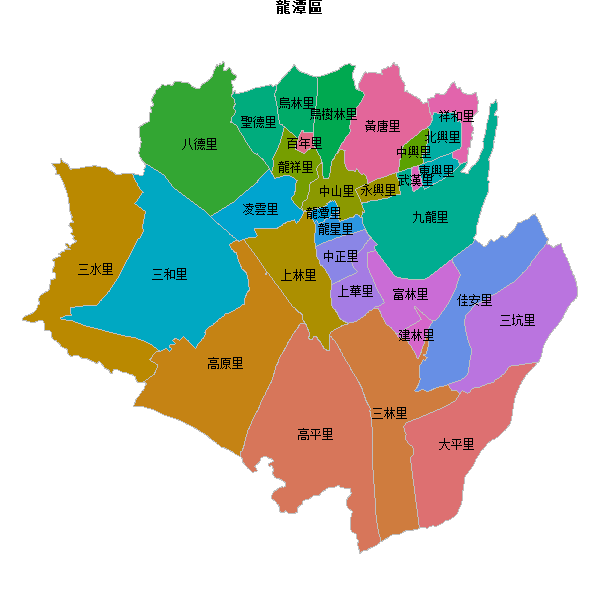 龍潭區乡镇地图JSON数据WGS84坐标系.json