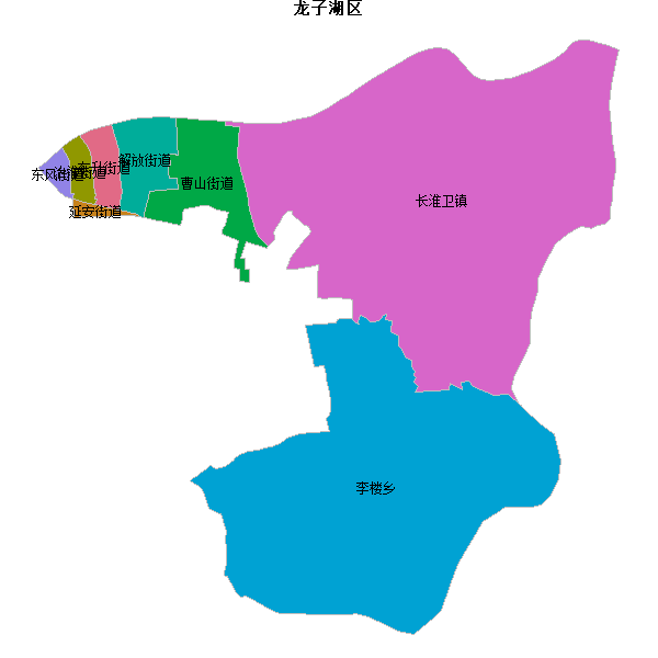 龙子湖区乡镇地图shp数据WGS84坐标系.shp