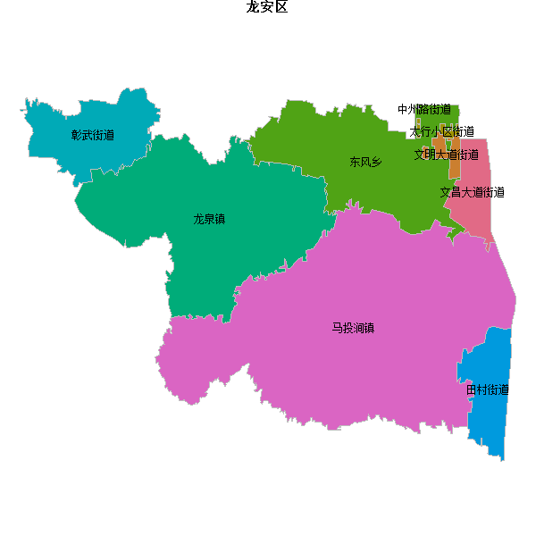 龙安区乡镇地图shp数据WGS84坐标系.shp