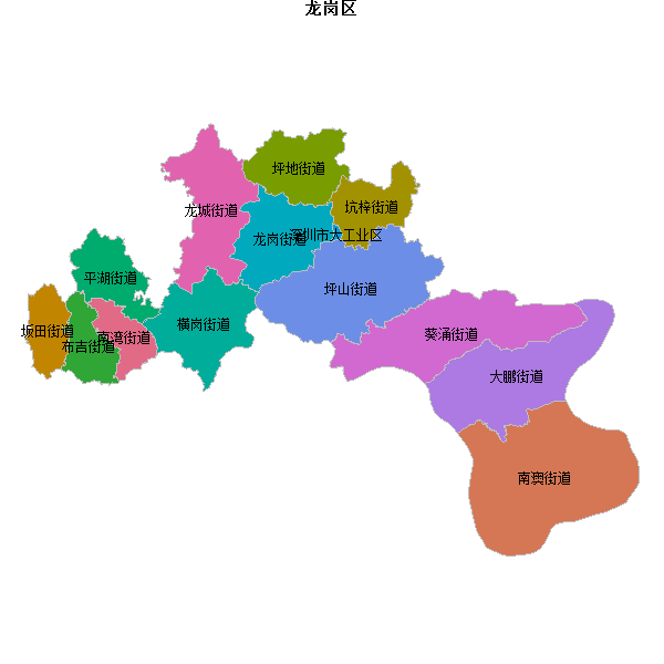 龙岗区乡镇地图shp数据WGS84坐标系.shp