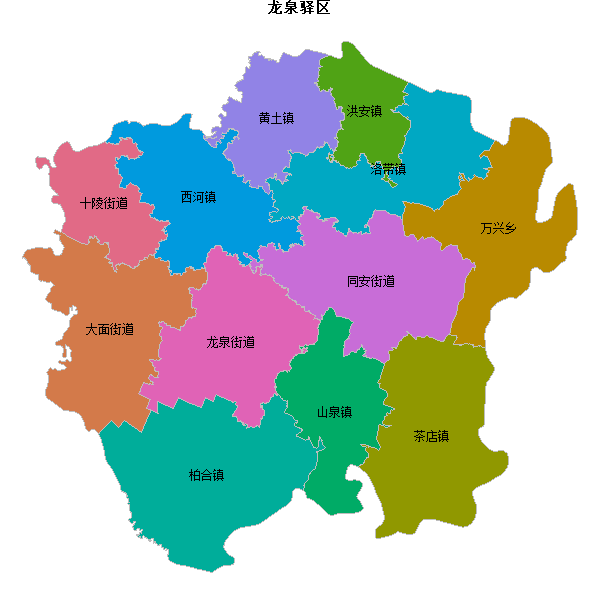 龙泉驿区乡镇地图shp数据WGS84坐标系.shp