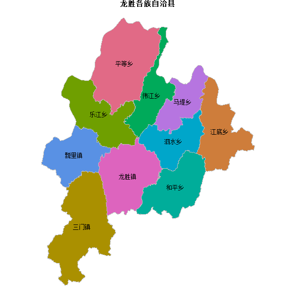 龙胜各族自治县乡镇地图shp数据WGS84坐标系.shp