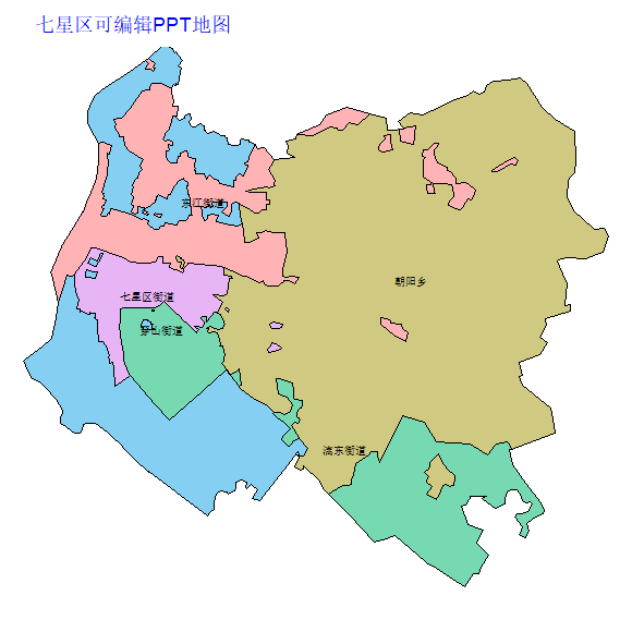 桂林市七星区乡镇地图可编辑PPT行政区划边界高清(广西壮族自治区).pptx