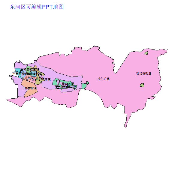 包头市东河区乡镇地图矢量可编辑PPT行政区划边界高清(内蒙古自治区).pptx
