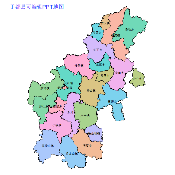 赣州市于都县乡镇地图可编辑PPT行政区划边界高清(江西省).pptx