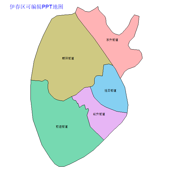 伊春市伊春区乡镇地图可编辑PPT行政区划边界高清(黑龙江省).pptx