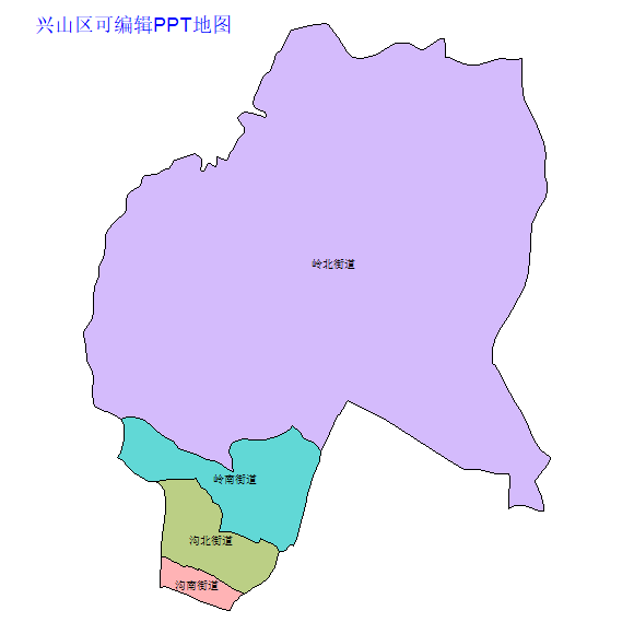 鹤岗市兴山区乡镇地图可编辑PPT行政区划边界高清(黑龙江省).pptx