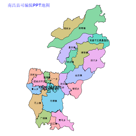 南昌市南昌县乡镇地图可编辑PPT行政区划边界高清(江西省).pptx