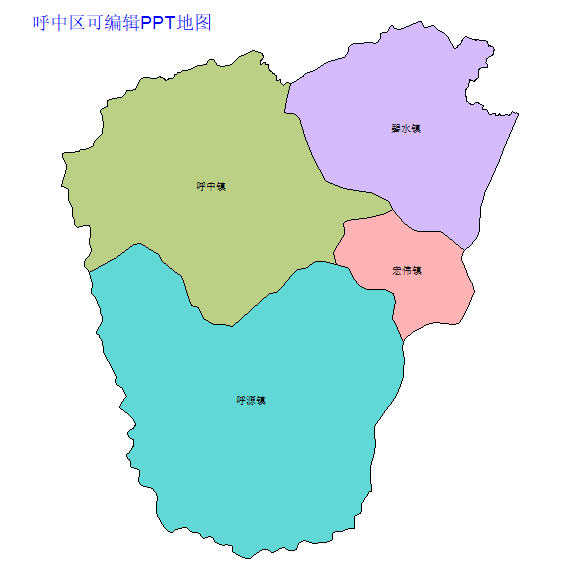 大兴安岭地区呼中区乡镇地图可编辑PPT行政区划边界高清(黑龙江省).pptx