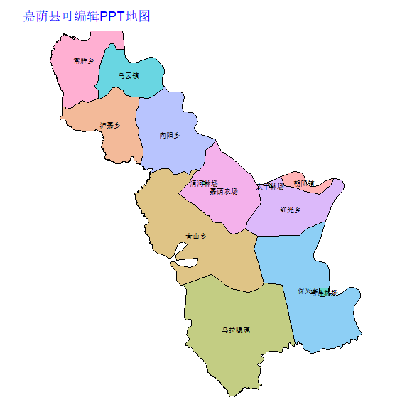 伊春市嘉荫县乡镇地图可编辑PPT行政区划边界高清(黑龙江省).pptx