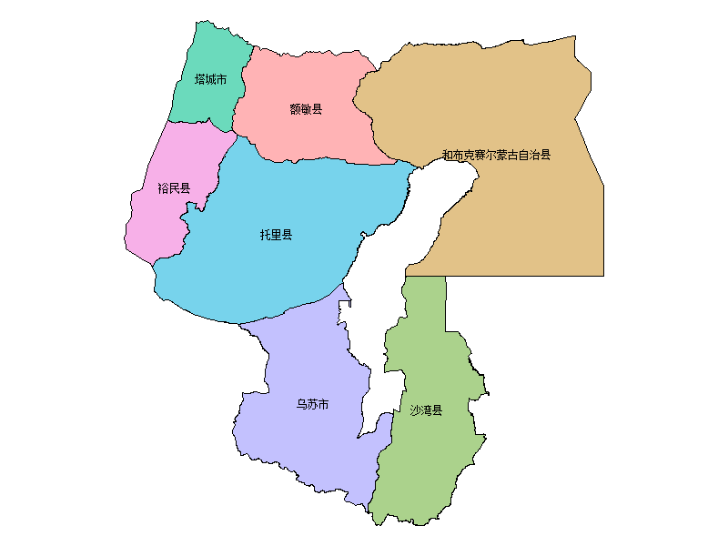 塔城地区塔城市乡镇地图矢量可编辑PPT行政区划边界高清(新疆维吾尔自治区).pptx