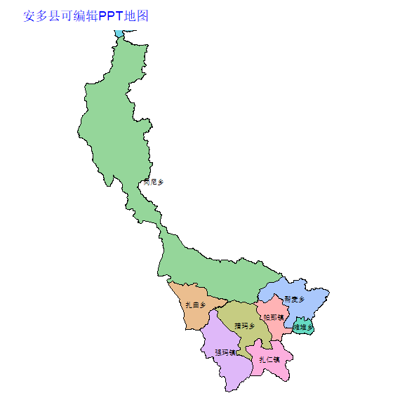 那曲地区安多县乡镇地图矢量可编辑PPT行政区划边界高清(西藏自治区).pptx