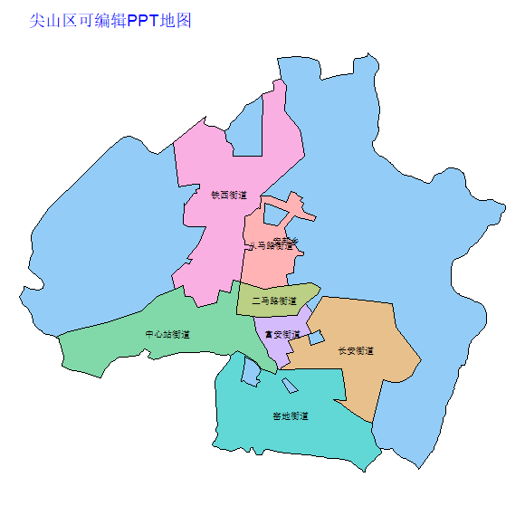 双鸭山市尖山区乡镇地图可编辑PPT行政区划边界高清(黑龙江省).pptx