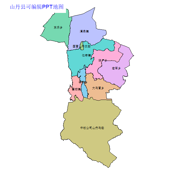 张掖市山丹县乡镇地图可编辑PPT行政区划边界高清(甘肃省).pptx