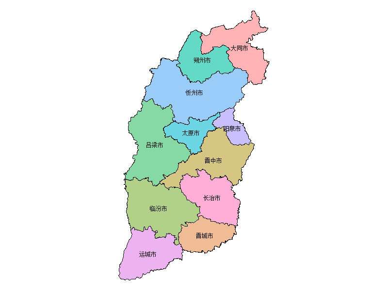山西省市级地图PPT可编辑矢量行政区划.pptx