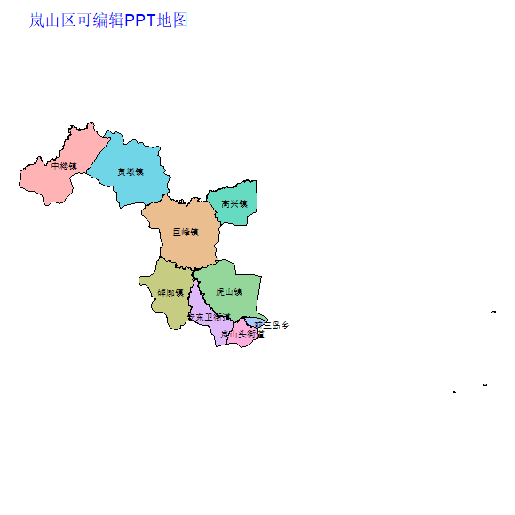 日照市岚山区乡镇地图矢量可编辑PPT行政区划边界高清(山东省).pptx