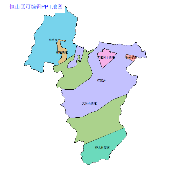鸡西市恒山区乡镇地图可编辑PPT行政区划边界高清(黑龙江省).pptx
