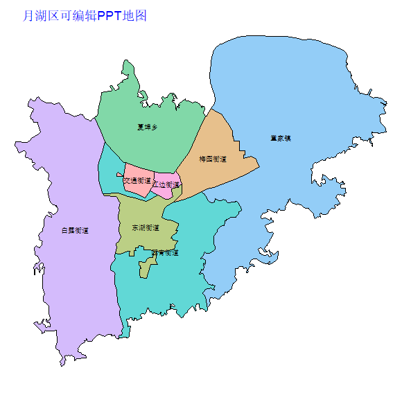 鹰潭市月湖区乡镇地图可编辑PPT行政区划边界高清(江西省).pptx