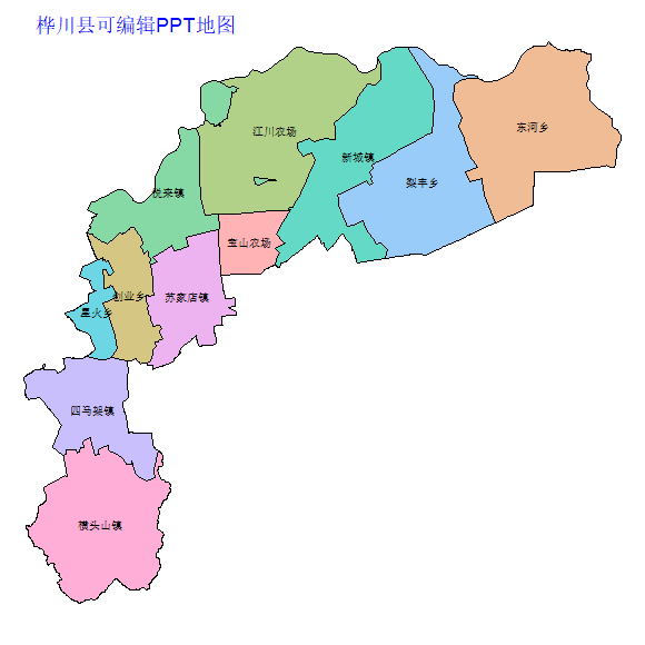 佳木斯市桦川县乡镇地图可编辑PPT行政区划边界高清(黑龙江省).pptx