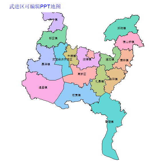 常州市武进区乡镇地图可编辑PPT行政区划边界高清(江苏省).pptx