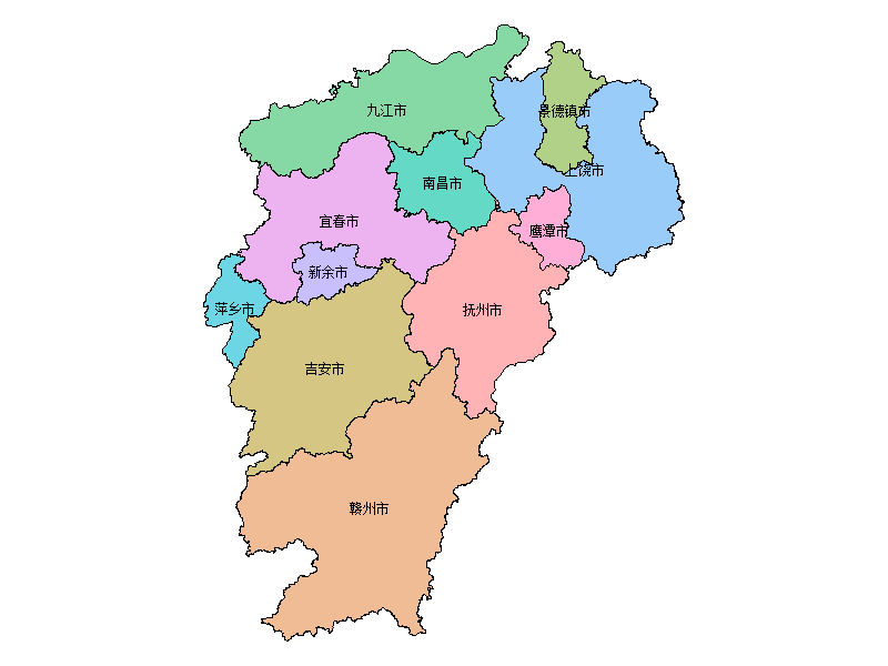 江西省市级地图PPT可编辑矢量行政区划.pptx