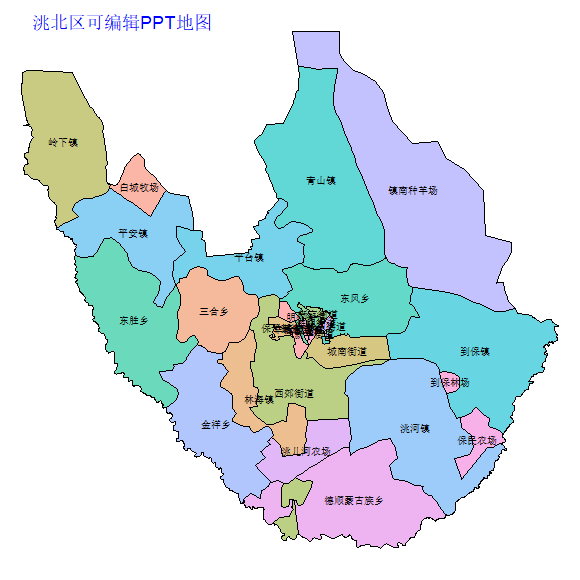 白城市洮北区乡镇地图可编辑PPT行政区划边界高清(吉林省).pptx