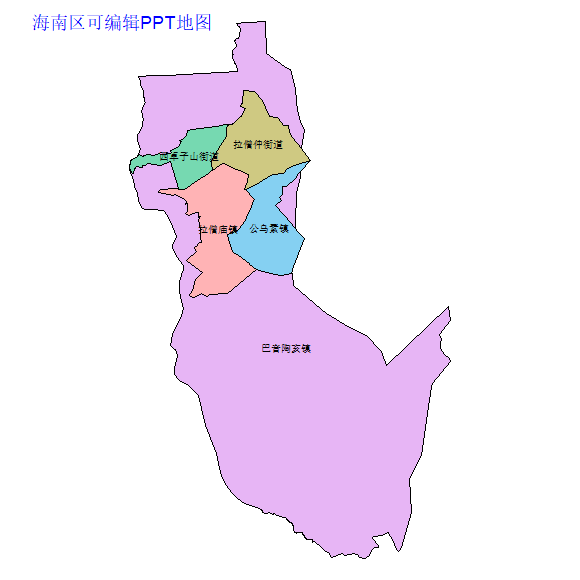 乌海市海南区乡镇地图矢量可编辑PPT行政区划边界高清(内蒙古自治区).pptx