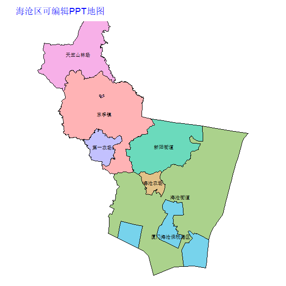 厦门市海沧区乡镇地图可编辑PPT行政区划边界高清(福建省).pptx